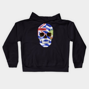 British Indian Ocean Territory Flag Skull - Gift for Biot With Roots From British Indian Ocean Territory Kids Hoodie